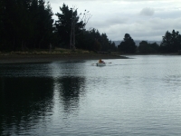 Poppy rowing with Yogi