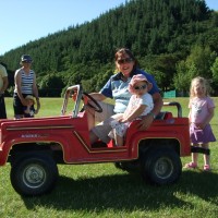 Riding with Paula at Preschool breakup party