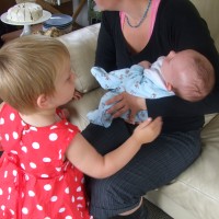 Poppy chatting with Lisa & Harrison
