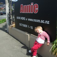 Poppy outside Annie
