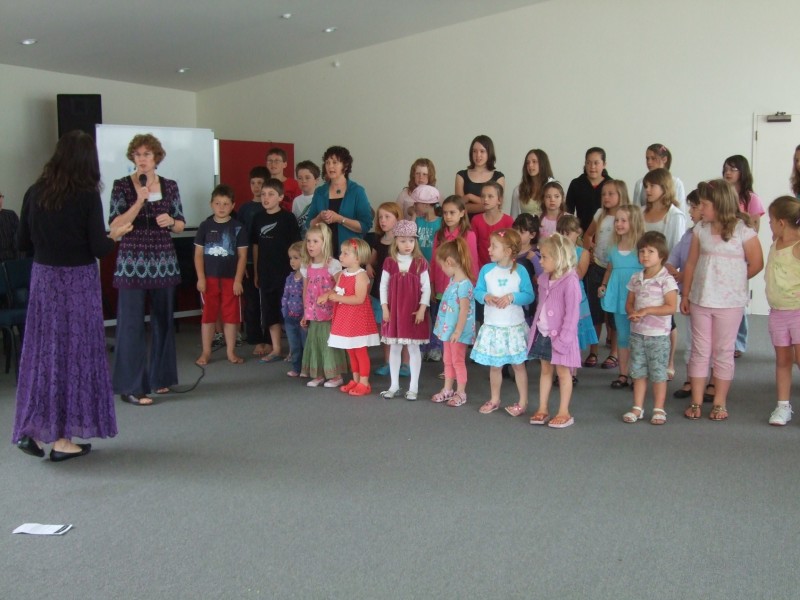 Rehearsal for Kids Choir at Church with Jenny & Megan