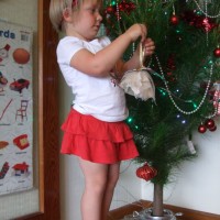 Helping decorating