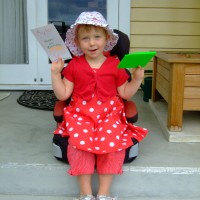 Poppy waiting for the party bus to arrive