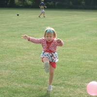 Kicking the ball around while waiting for the movie to start