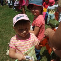 ready for the teddy parade with Olivia