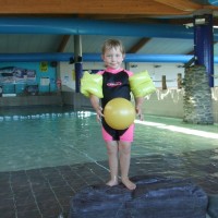Playing in the wave pool Playing in the wave pool