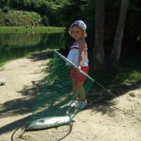 Poppy lands her fish!
