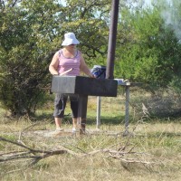 Mum cooking the BBQ