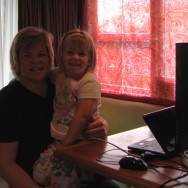 Adrienne & Poppy at the computer