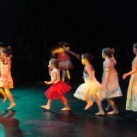 On stage during the Elmo dance