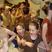 Waiting to go on stage for Teddy Bear\'s Picnic