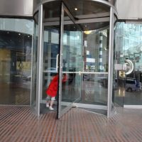Poppy has always wanted to play in a revolving door