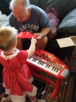 Uncle Christopher and Tori give Poppy a wonderful kids keyboard!