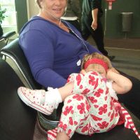 Mum & Poppy at the airport