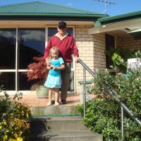 Checking out the garden with Pa