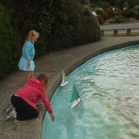 Launching sailboats with Anya at the Foreshore Launching sailboats with Anya at the Foreshore