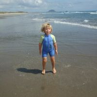 Playing on the beach