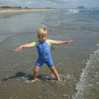 Playing on the beach