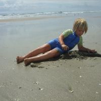 Playing on the beach