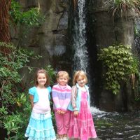The girls at the waterfall
