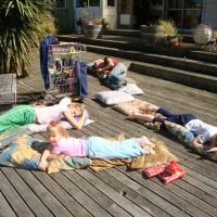 sunbathing