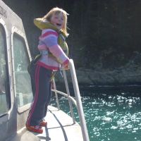 Poppy on the boat